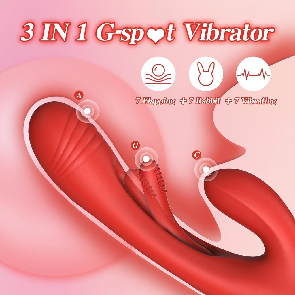 FlexiPulseX 3-in-1 Rabbit Vibrator 7 Flapping Modes Waterproof