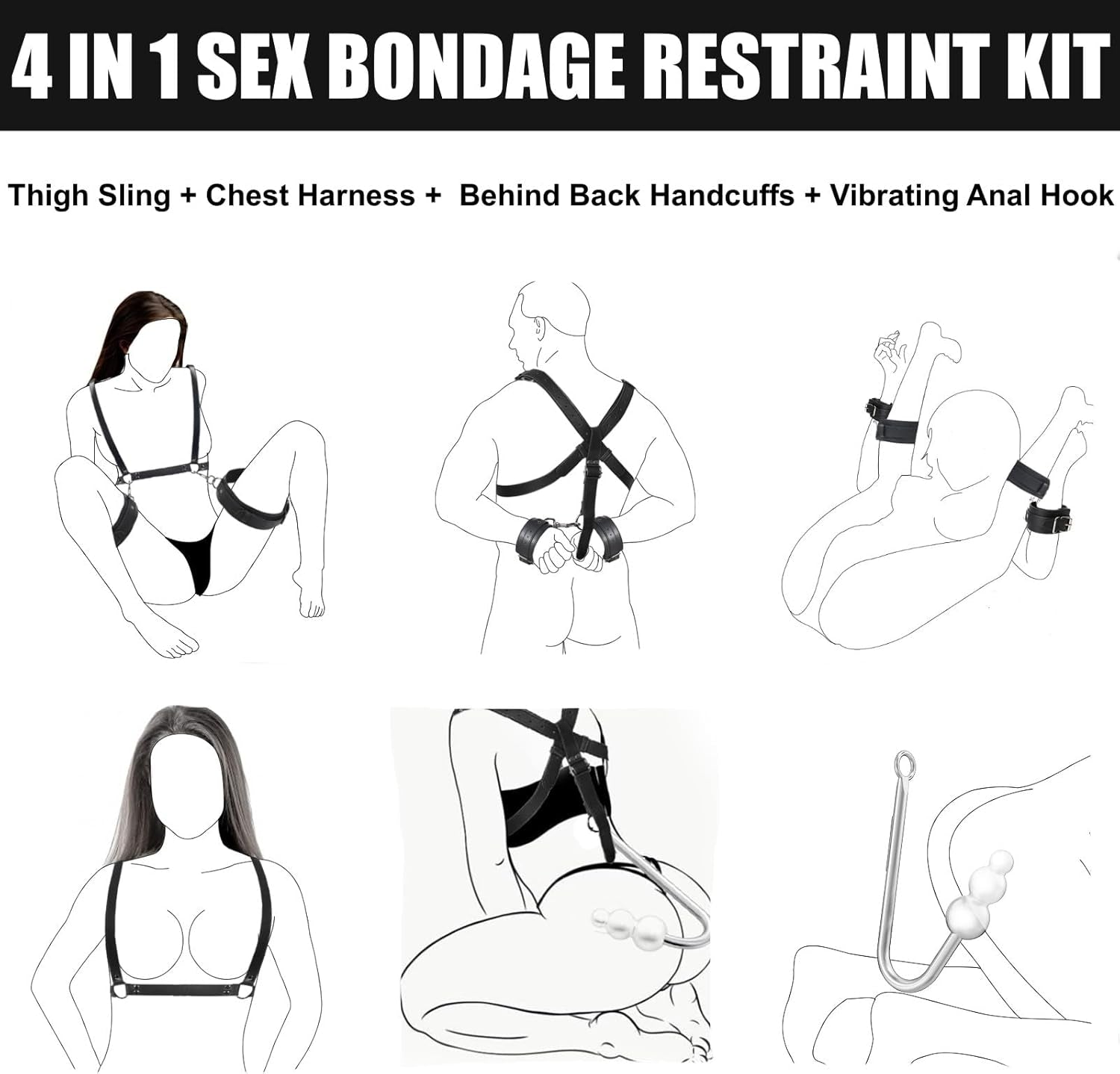 TotalControl Vibrating Anal Hook Sling Restraint Kit