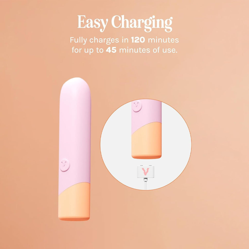 PeachLuxe Mini Bullet Vibrator Waterproof Quiet Rechargeable