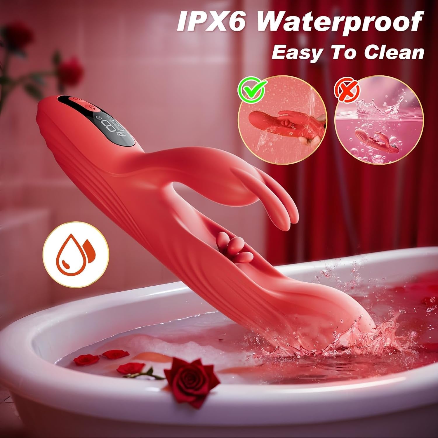 TriSyncX 3-in-1 Rabbit Vibrator 9 Modes Flapping LED Display