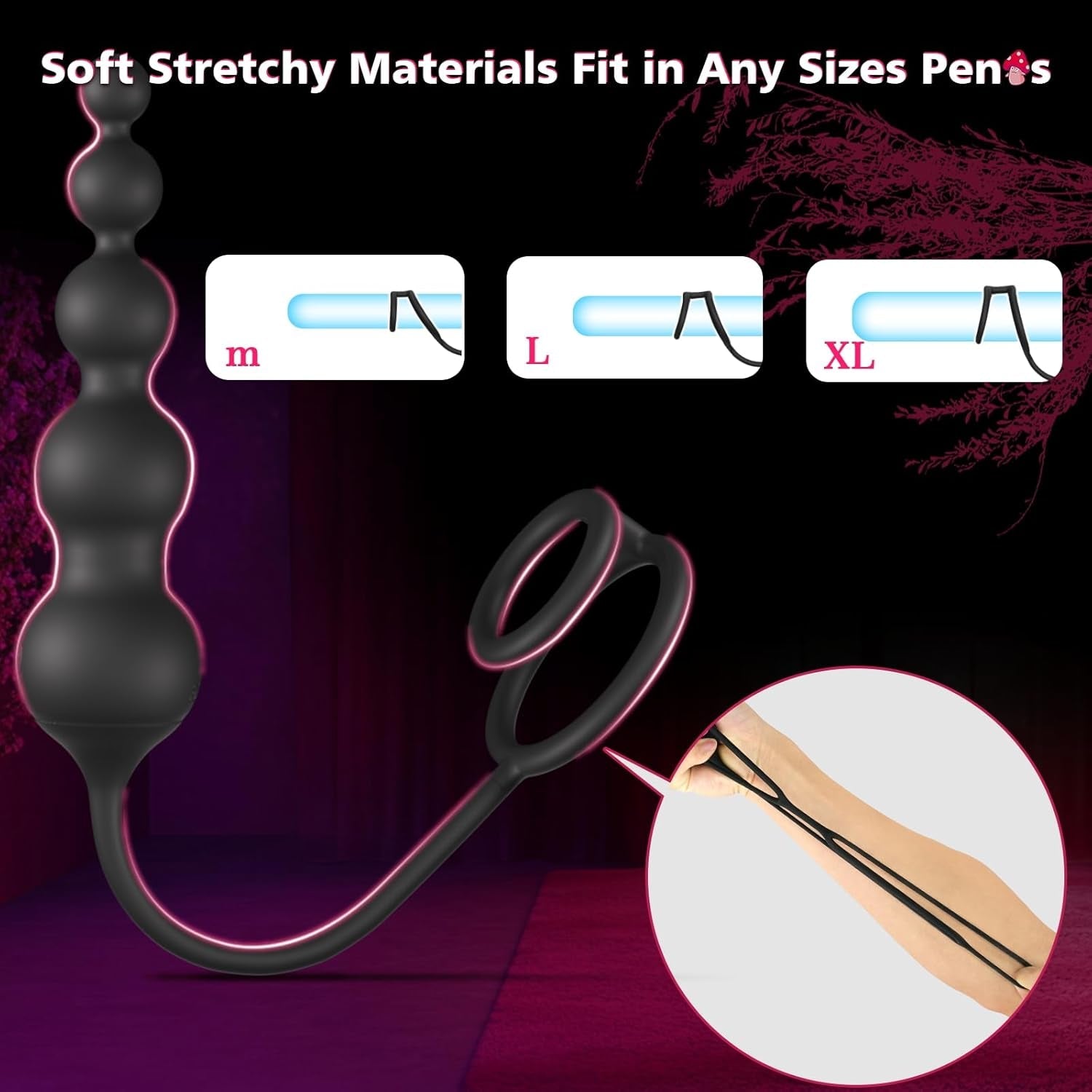 BeadCoreX Prostate Massager Cock Ring Beads App Remote 9 Modes