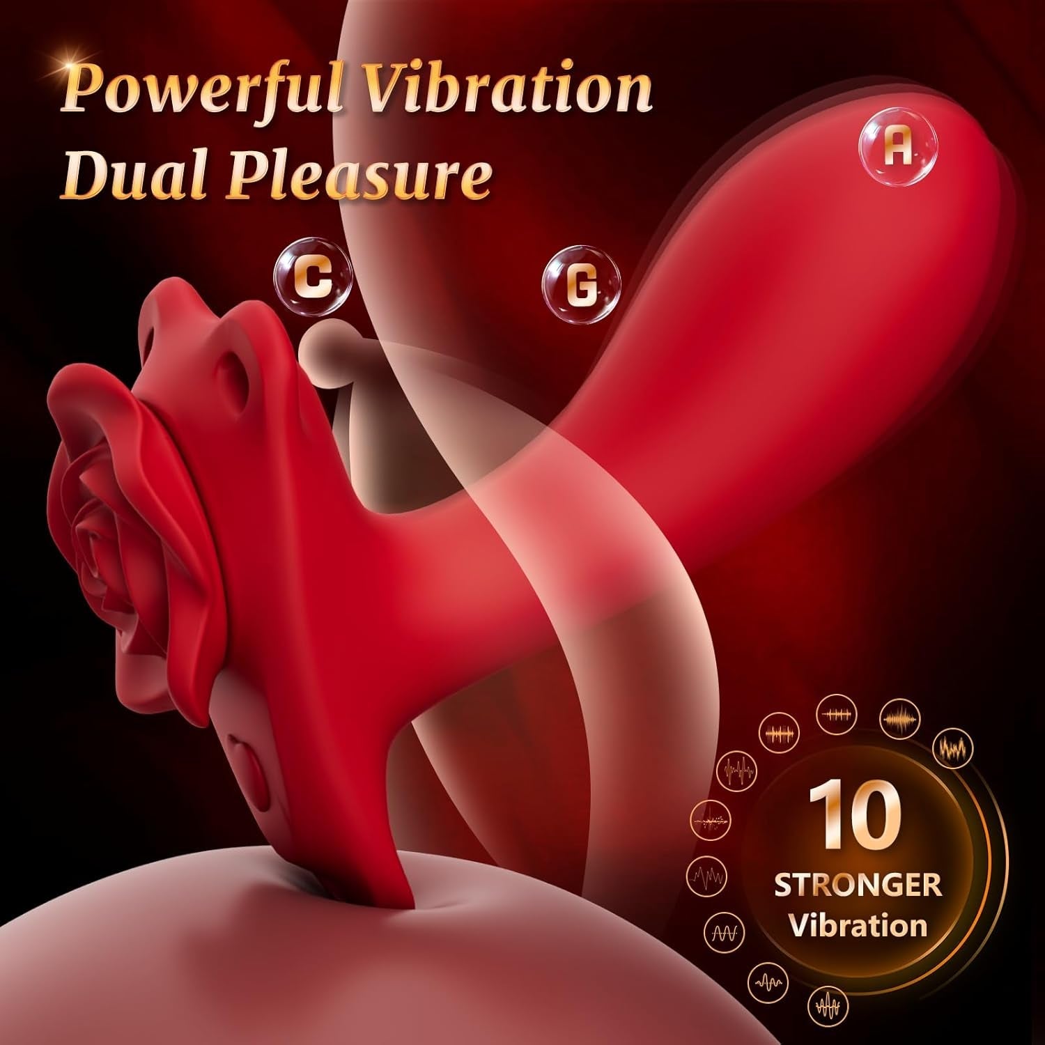 RoseRider Wearable Strap-On Panty Vibrator APP 10 Modes