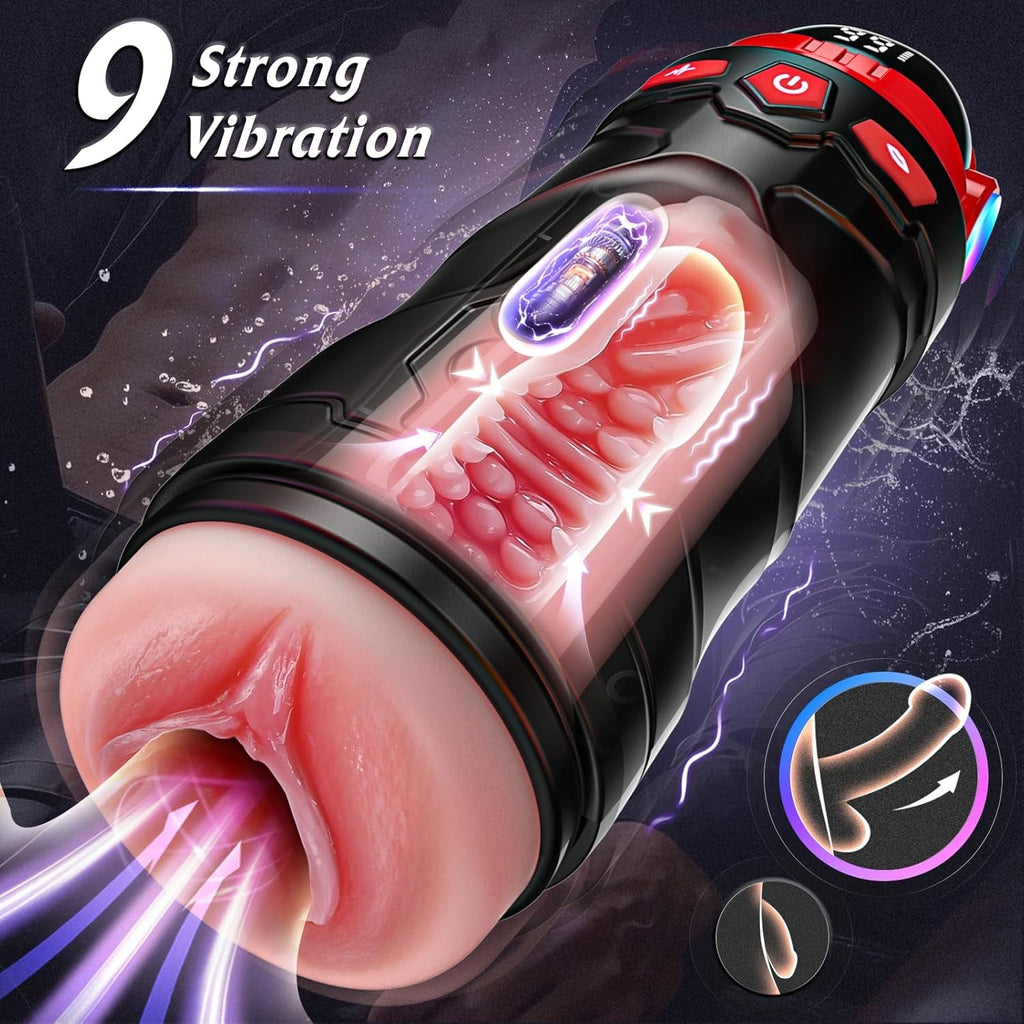 PulseForge Vibrating Penis Pump Stroker with 2 Sleeves