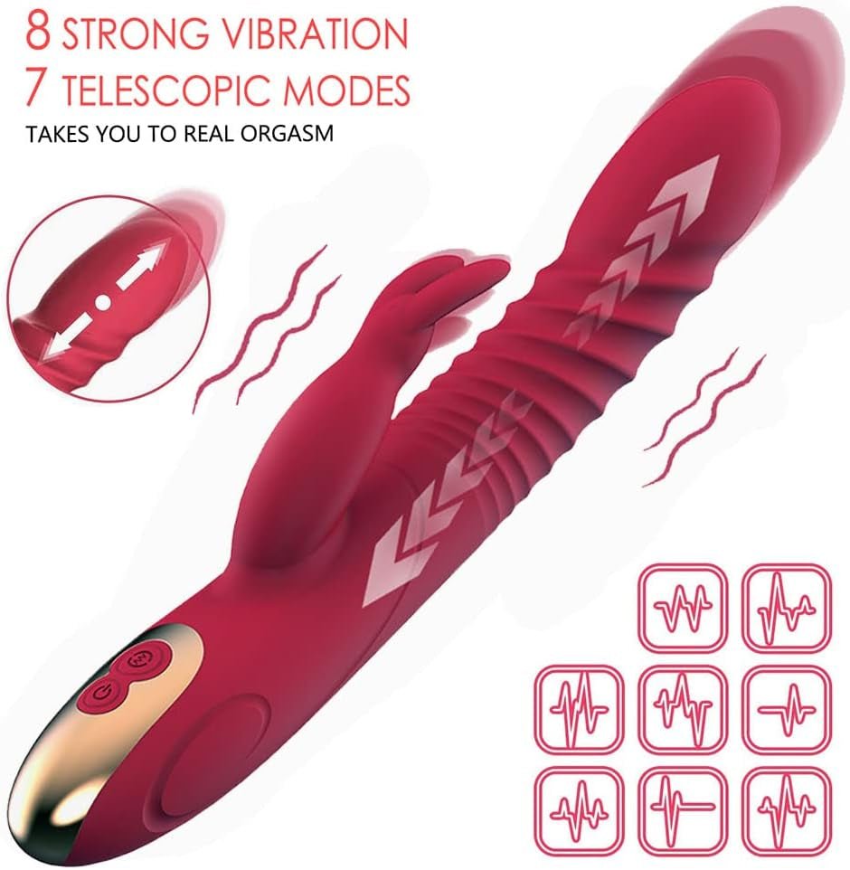 TitanWave 9” Rabbit Vibrator 15 Modes Thrusting Waterproof