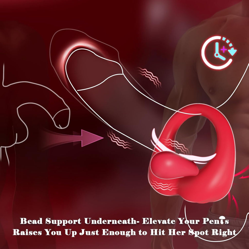 OrbitFlex Adjustable Cock Ring Clit Stimulator App 9 Modes