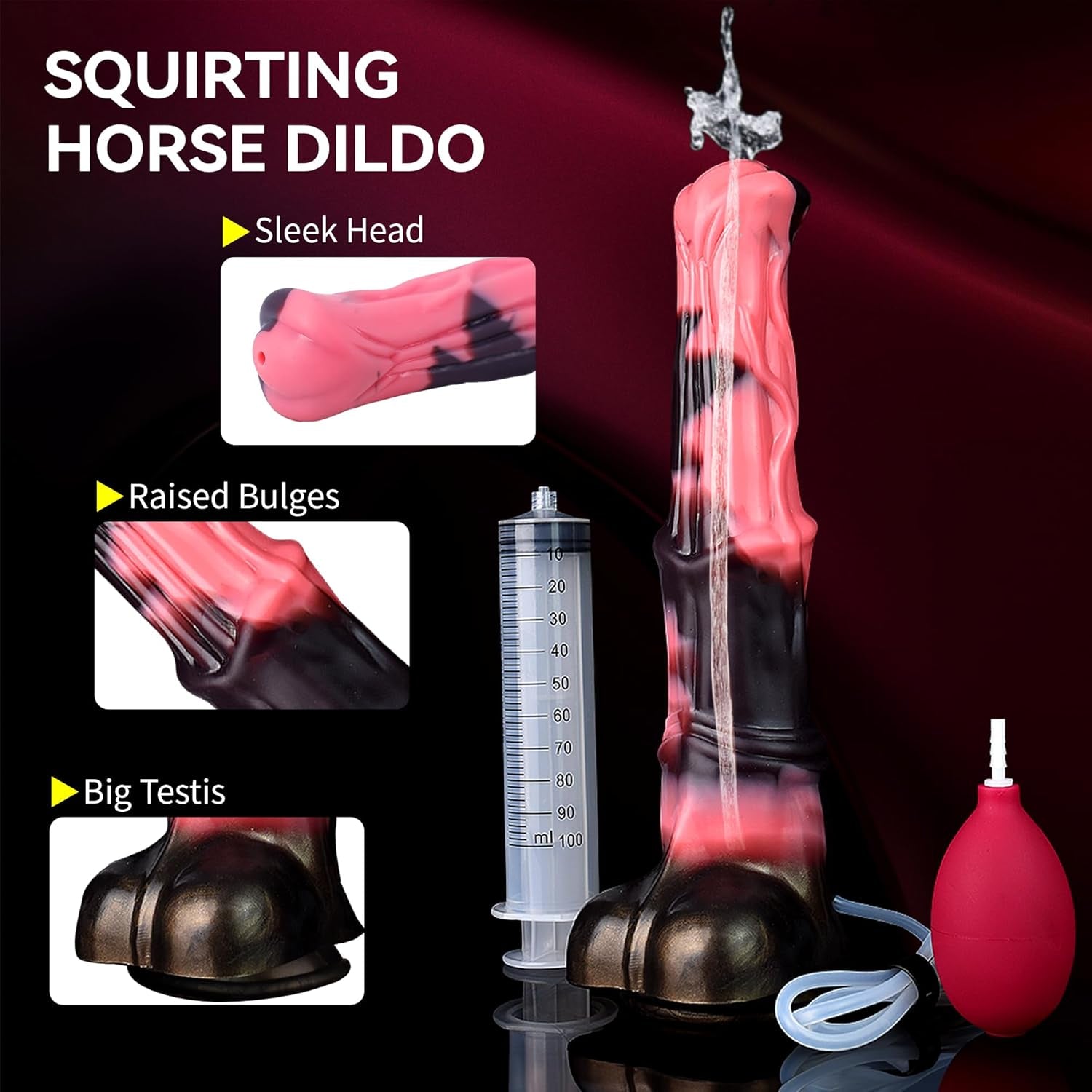 TitanMix 12” Fantasy Ejaculating Dildo Thick Silicone Suction Cup