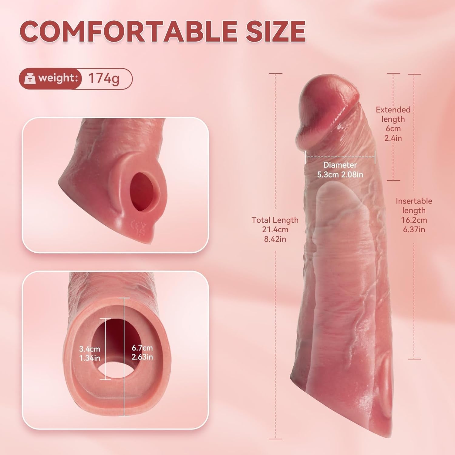 VenoPulse Vibrating Penis Sleeve 10 Modes Girth Enhancer