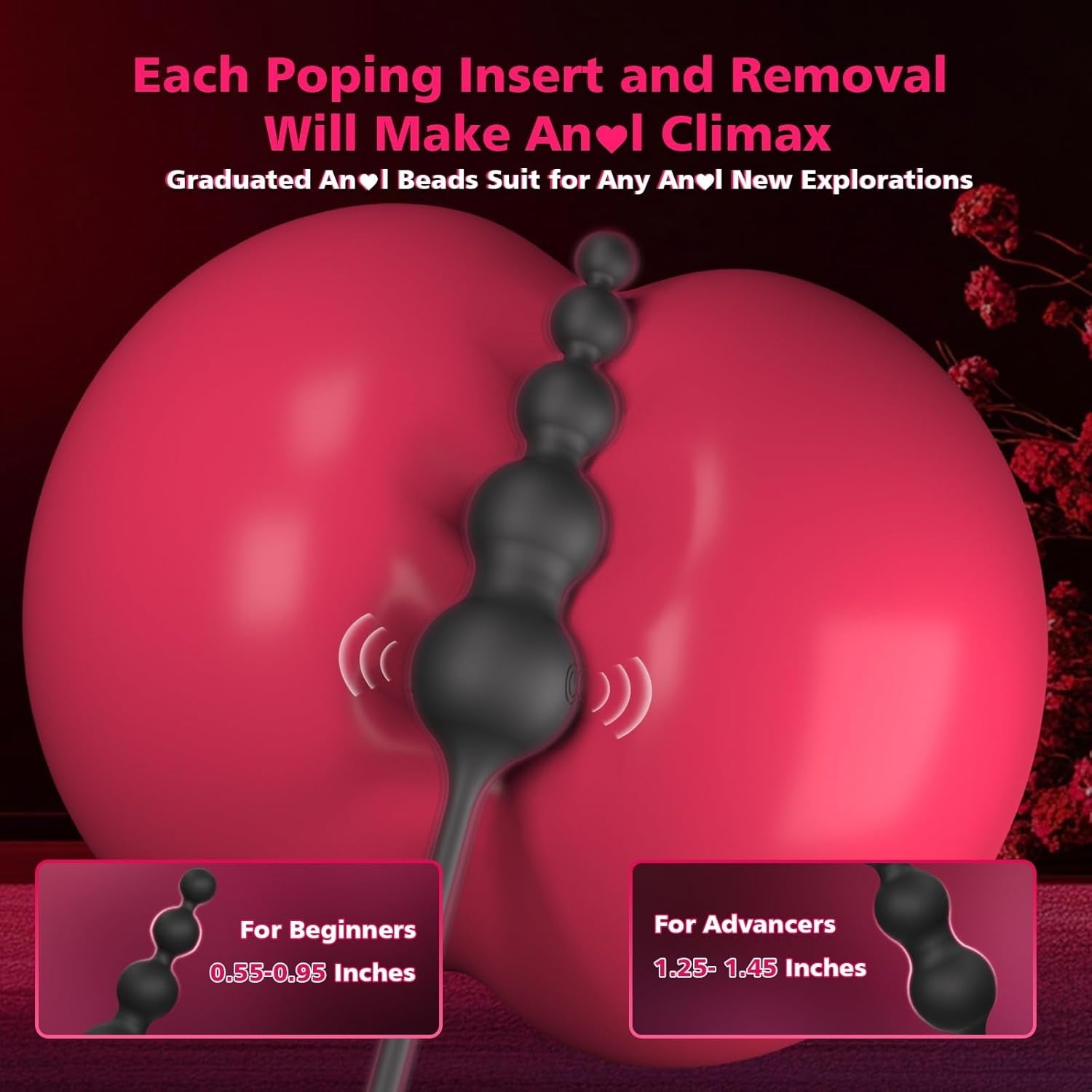 BeadCoreX Prostate Massager Cock Ring Beads App Remote 9 Modes