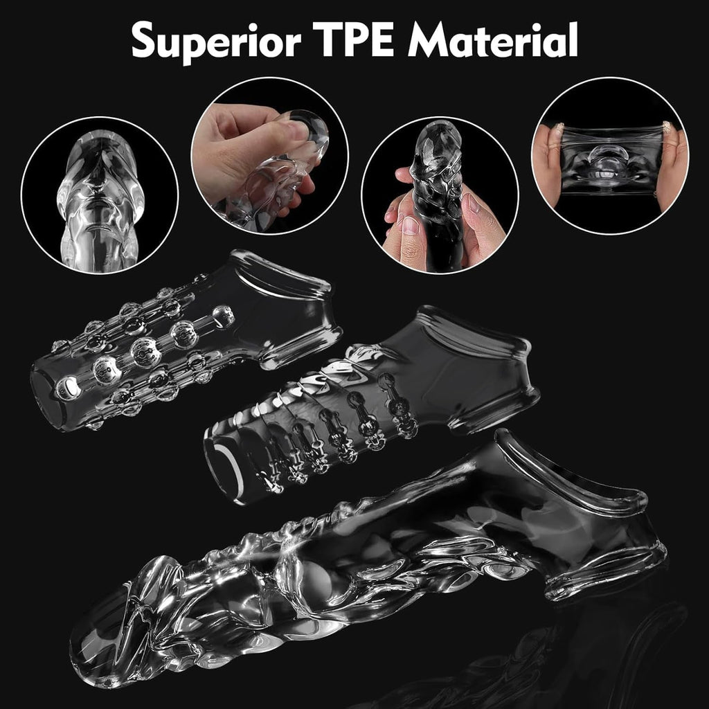 MorphVibe Vibrating Penis Sleeve Set 10 Modes Remote