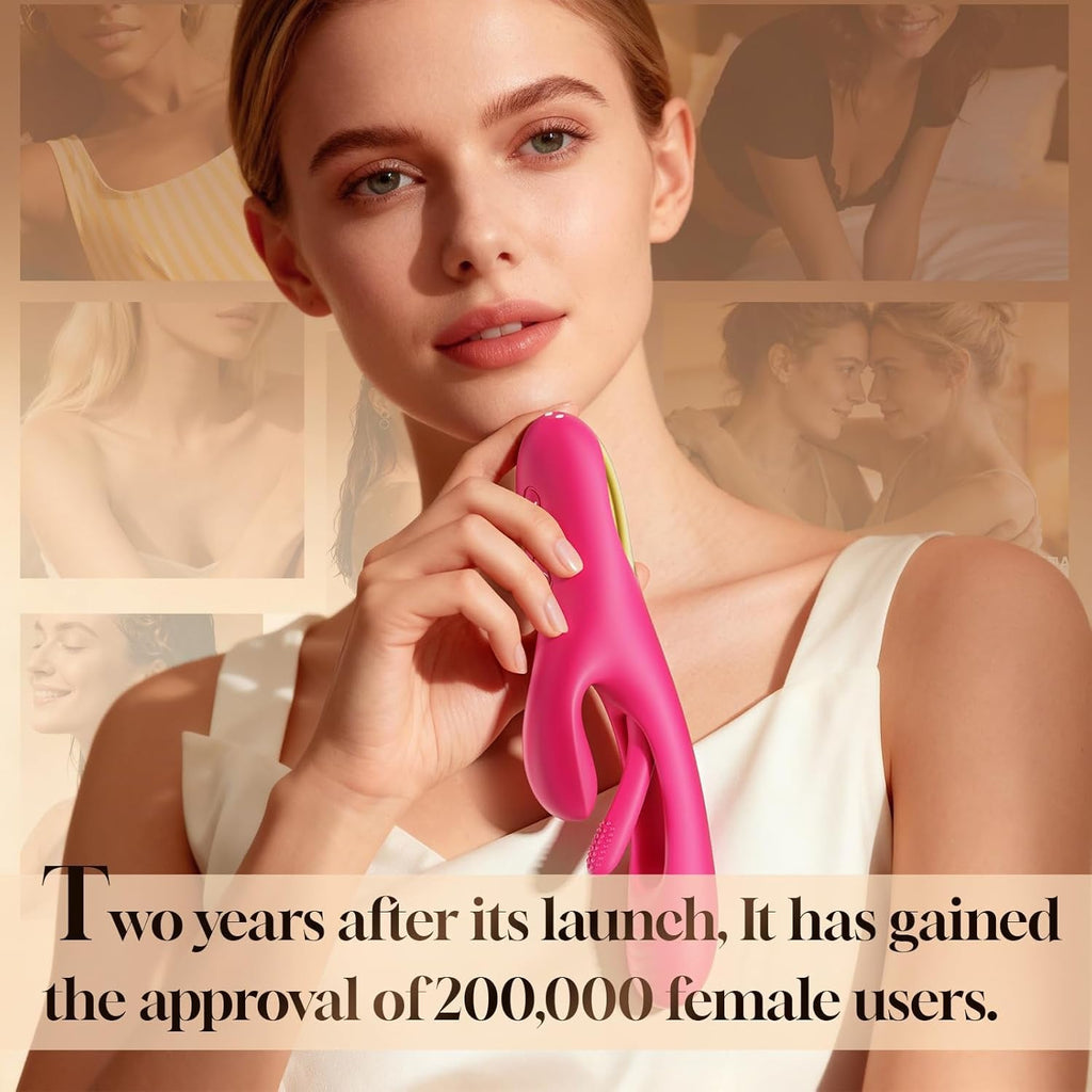 RosePulseX Rabbit Vibrator 14 Modes Flapping Tongue Waterproof