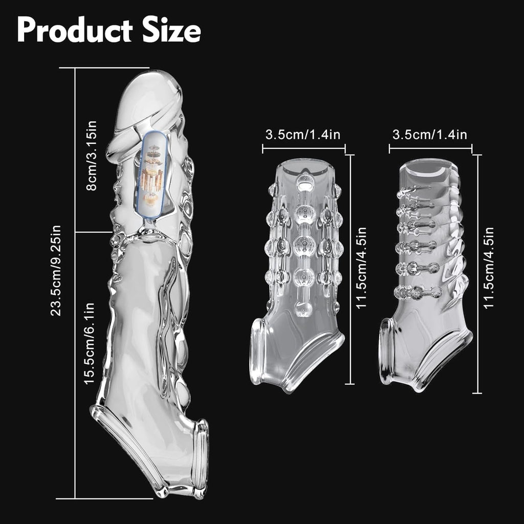 MorphVibe Vibrating Penis Sleeve Set 10 Modes Remote