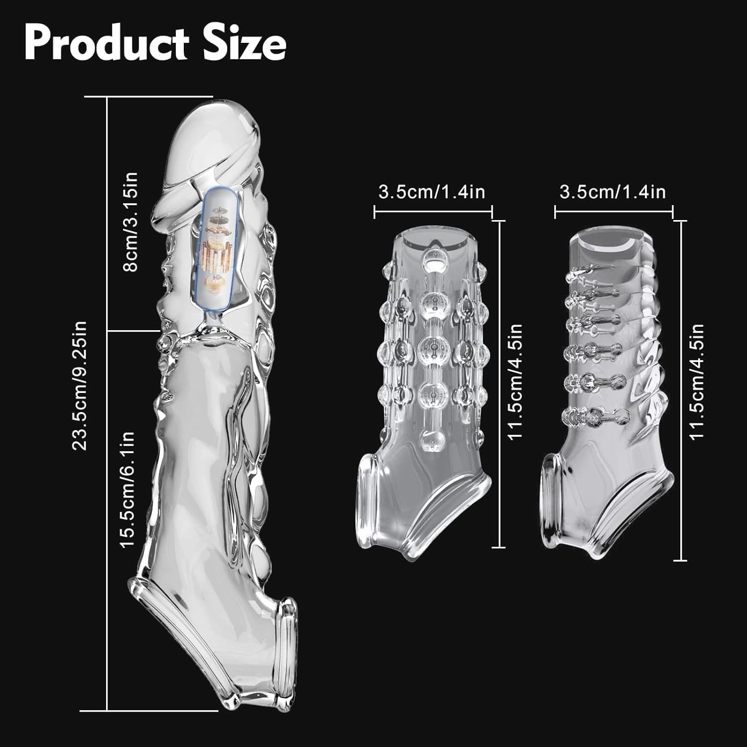 MorphVibe Vibrating Penis Sleeve Set 10 Modes Remote