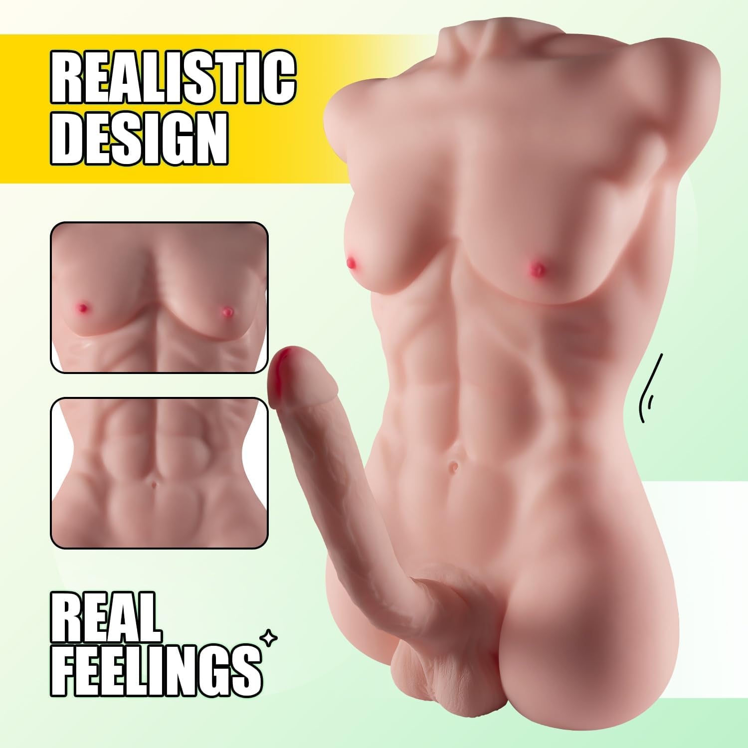 ApexForge Muscular Male Sex Doll Torso Flexible Dildo