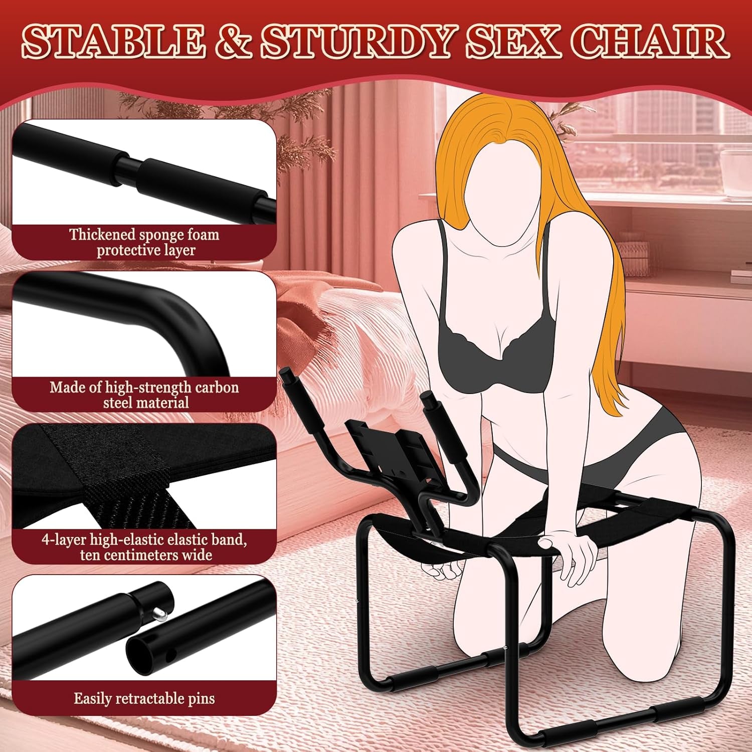 BounceControl Sex Position Chair with Phone Holder