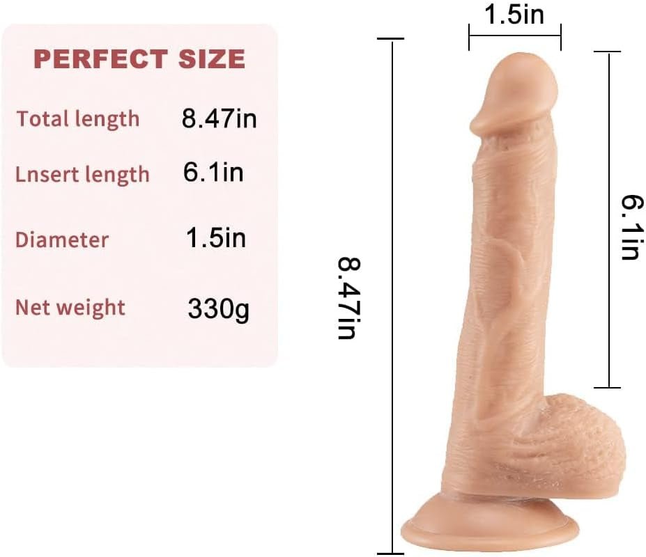 FlexJet 8.4” Squirting Dildo Curved Silicone Suction Cup