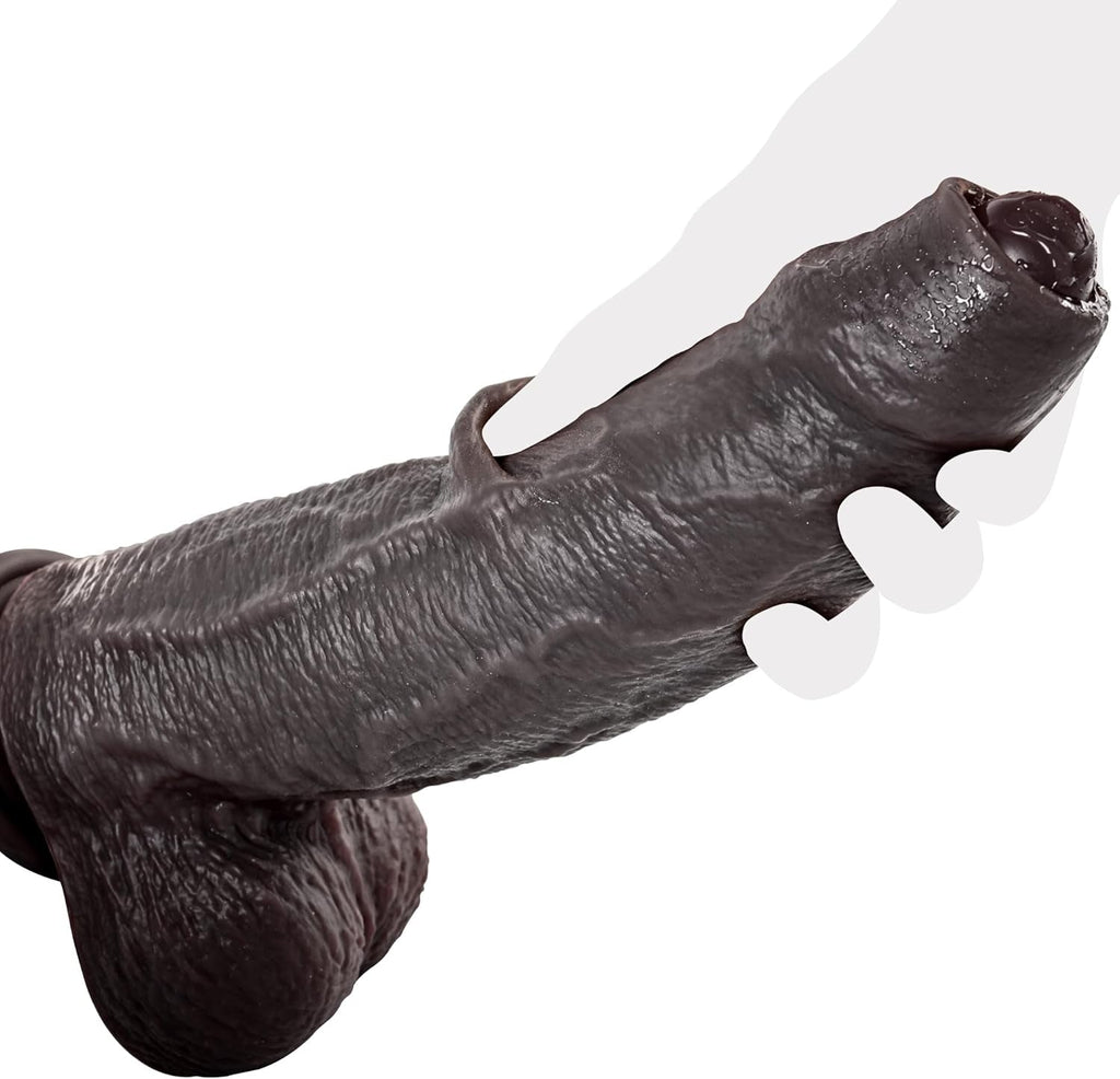 EbonyTitan 2.4” Thick Realistic Suction Foreskin Dildo