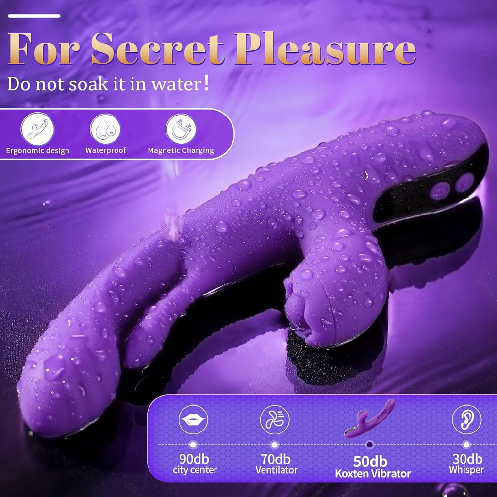 TrevixaSweep Tapping Rabbit Vibrator 3-in-1 G-Spot 10 Modes LCD