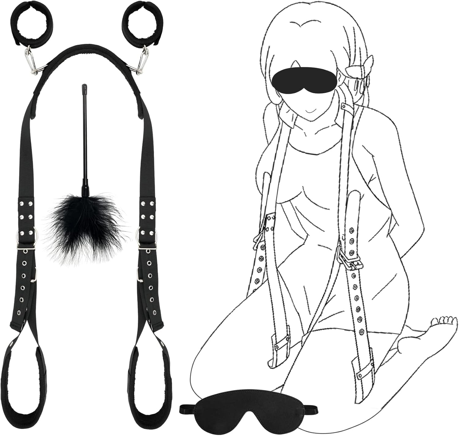 SoftBound BDSM Sling Restraint Kit Cuffs Blindfold