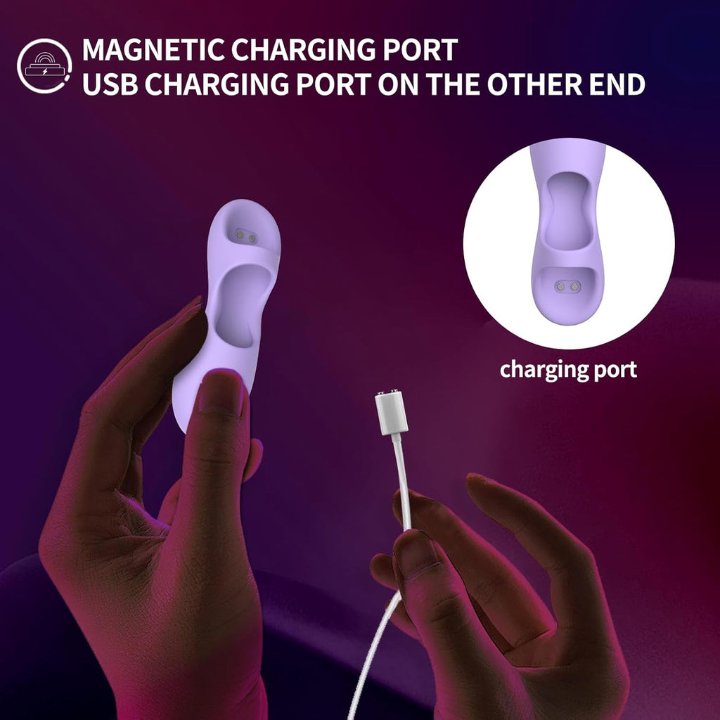 VeloraCurve Finger Vibrator 10 Modes Waterproof Quiet Purple