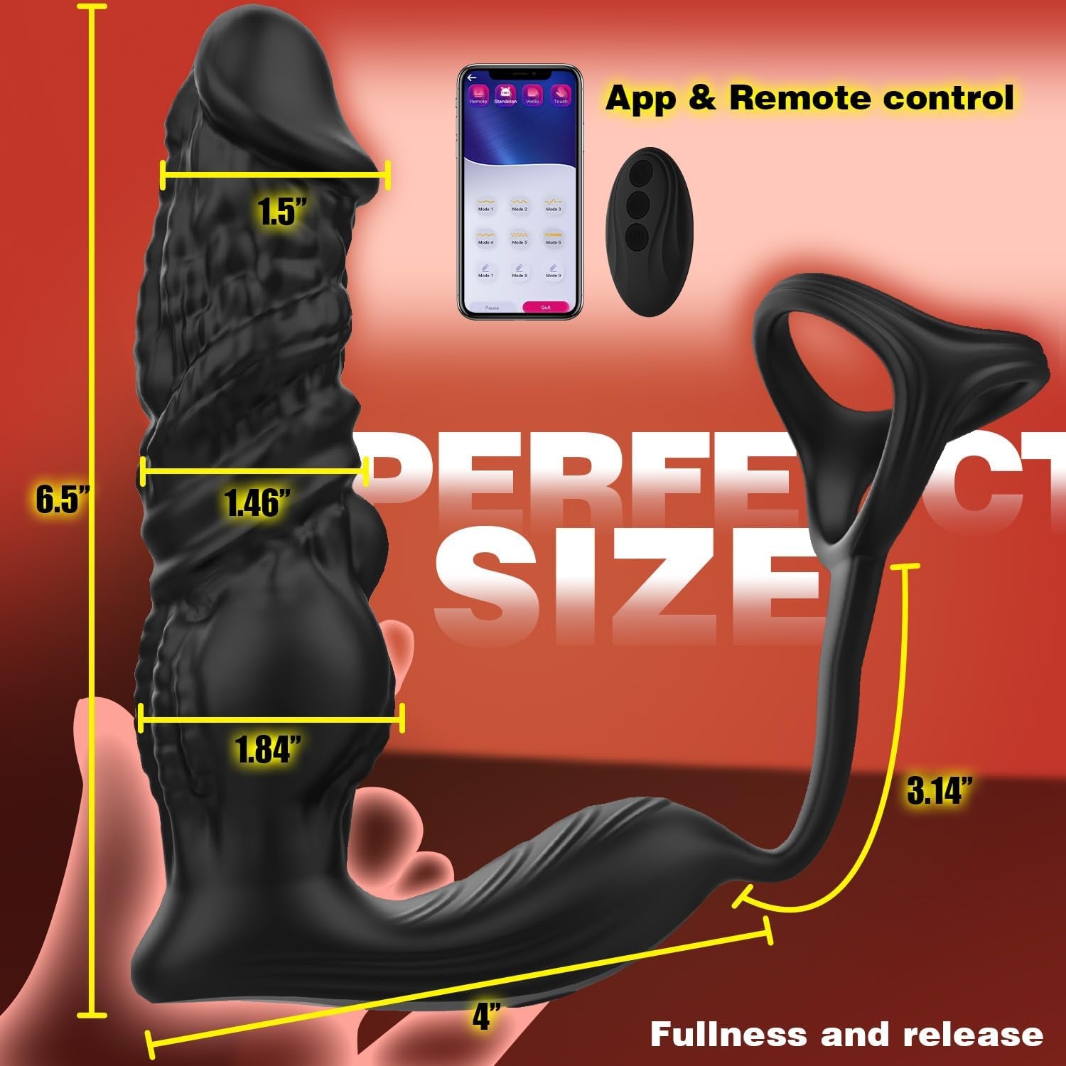 HyperThrust Thrusting Prostate Massager Cock Ring 9 Modes App Remote