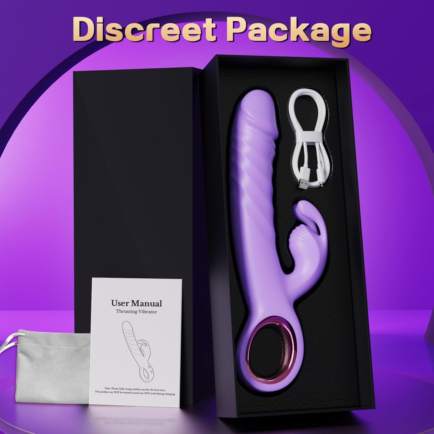 LinkAura App Control Rabbit Vibrator 9 Thrust 9 Modes USB