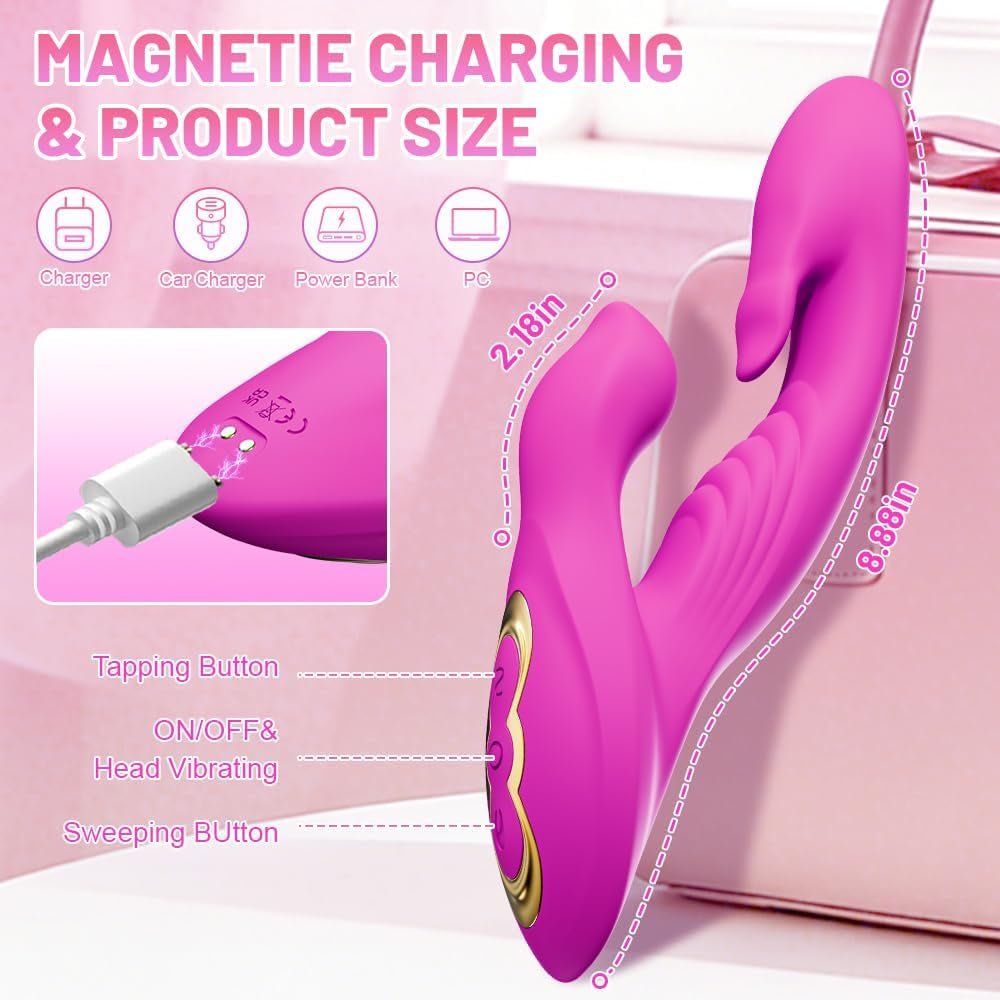 LickThrust Tongue Rabbit Vibrator Flapping 10 Modes Waterproof