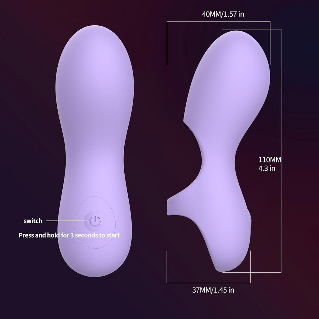 VeloraCurve Finger Vibrator 10 Modes Waterproof Quiet Purple