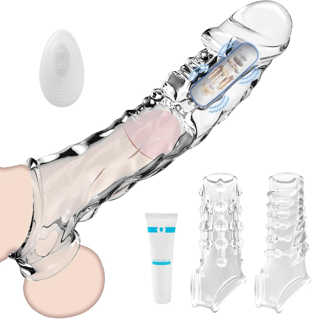 MorphVibe Vibrating Penis Sleeve Set 10 Modes Remote