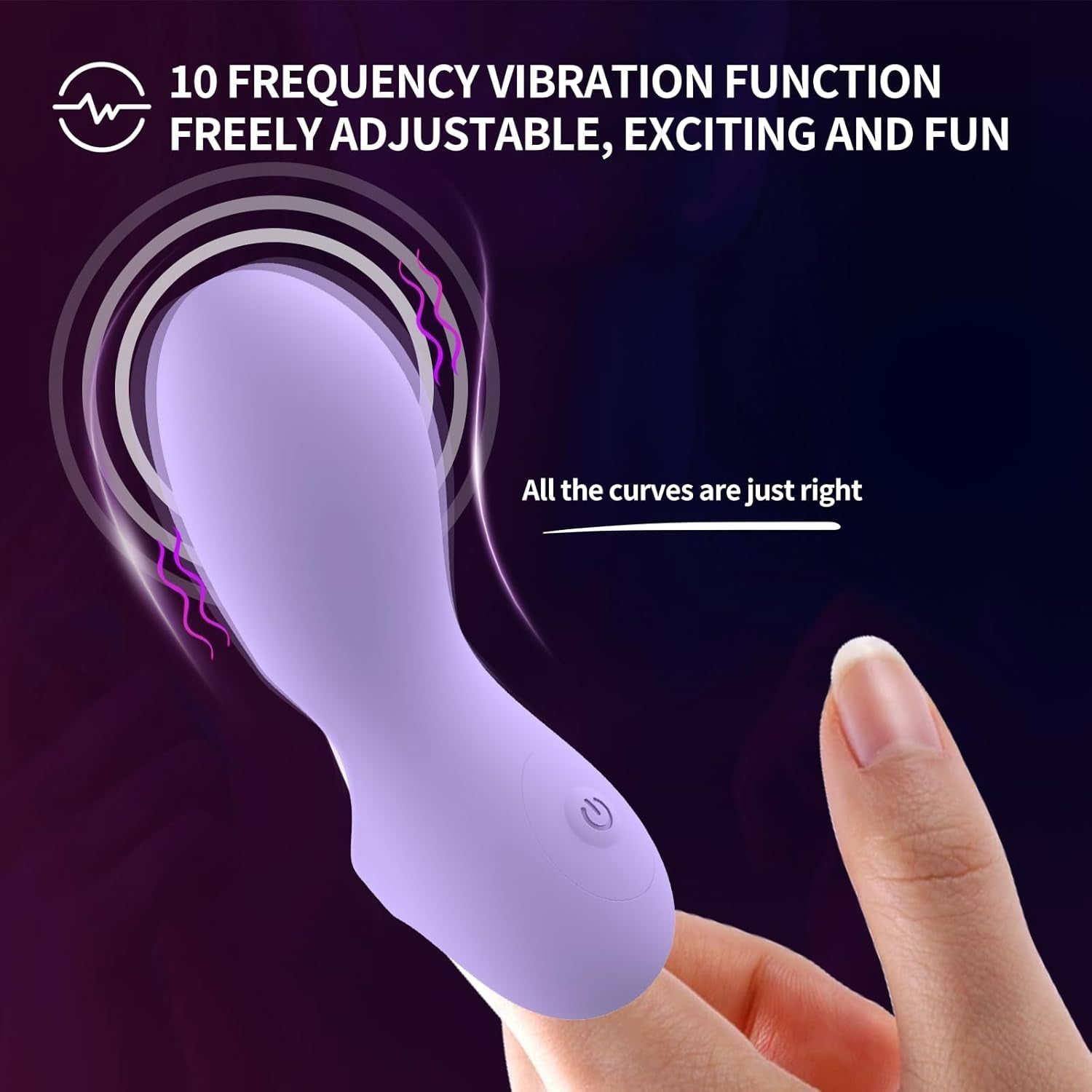 VeloraCurve Finger Vibrator 10 Modes Waterproof Quiet Purple