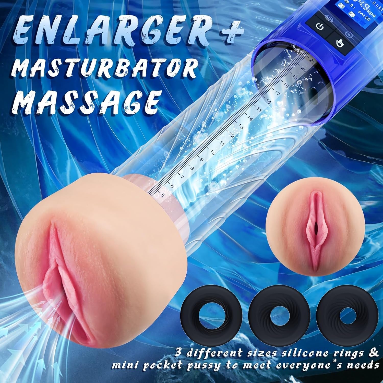 UltraCore Electric Penis Pump 6 Suction LCD Display