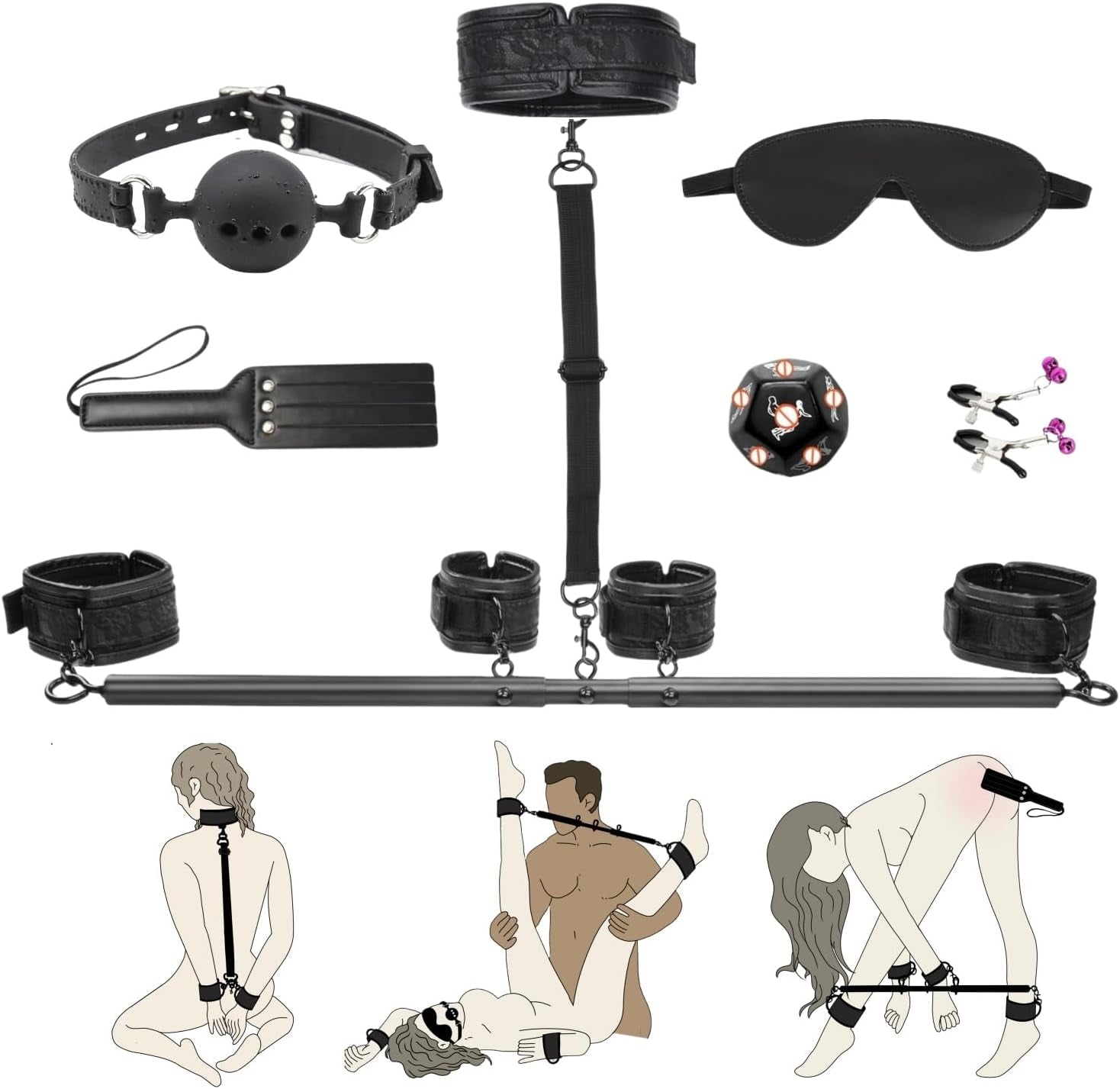 ObsidianX Spreader Bar 11-Piece Bondage Kit