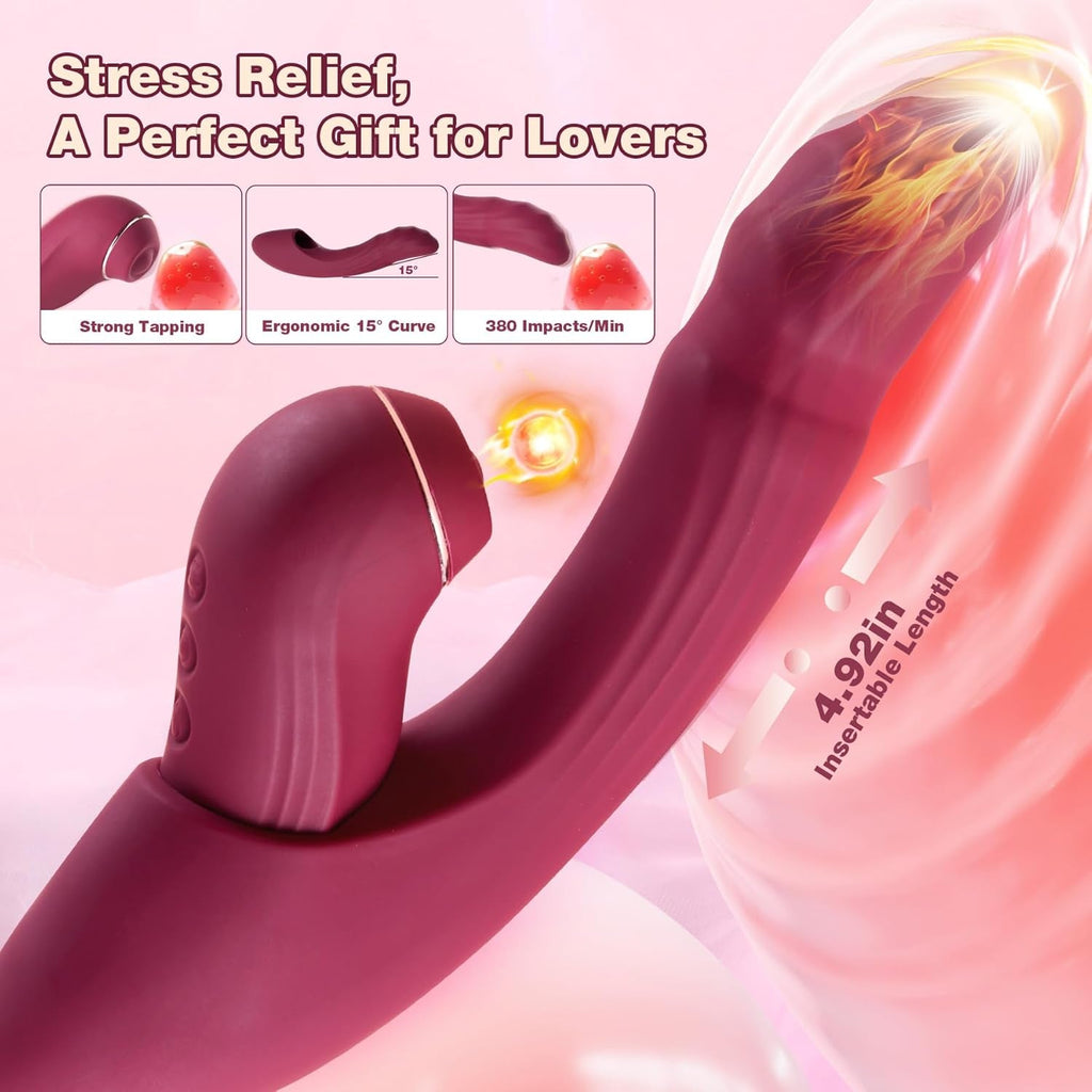 CommandHeat 6-in-1 App-controlled Vibrator Set with Thrusting & Tapping