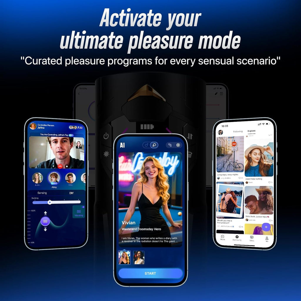 MaxionX AI Male Masturbator Thrust Suction LCD App