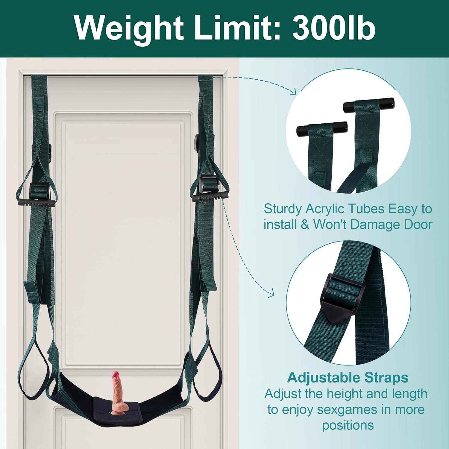 DuoLuxe Premium Door Sex Swing with Dildo & Seat