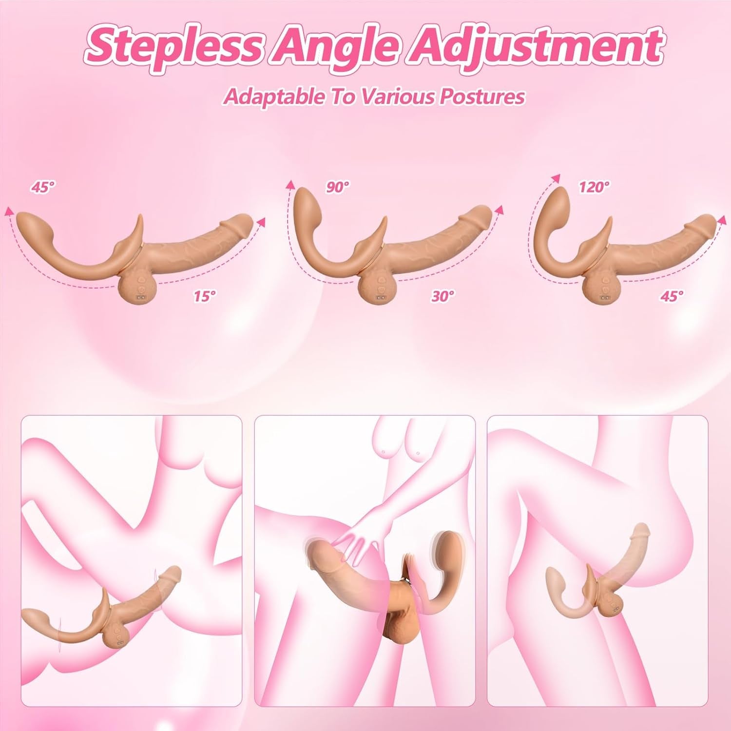 FlexRide Strapless Strap On Thrusting Vibrator