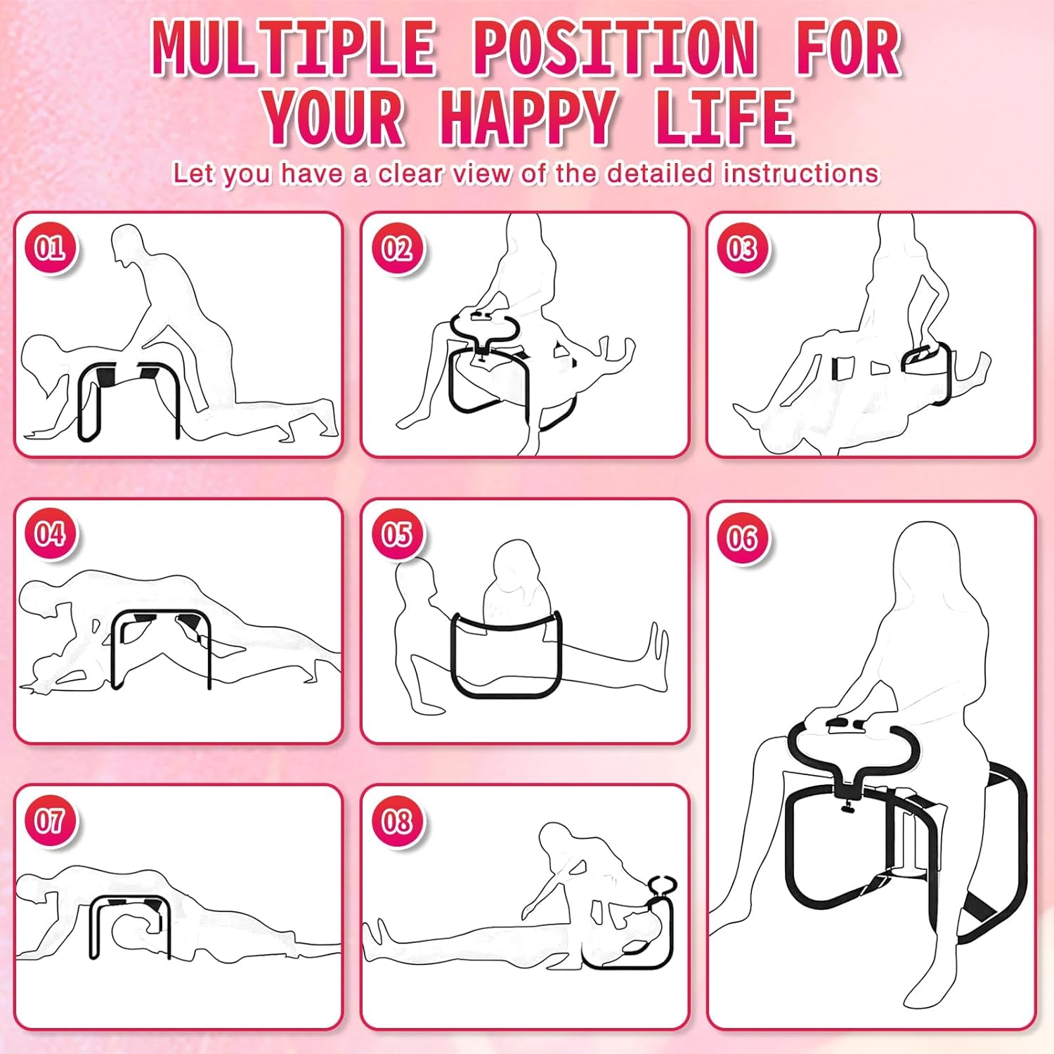 ControlBounce Adjustable Bouncing Sex Chair with Handrail
