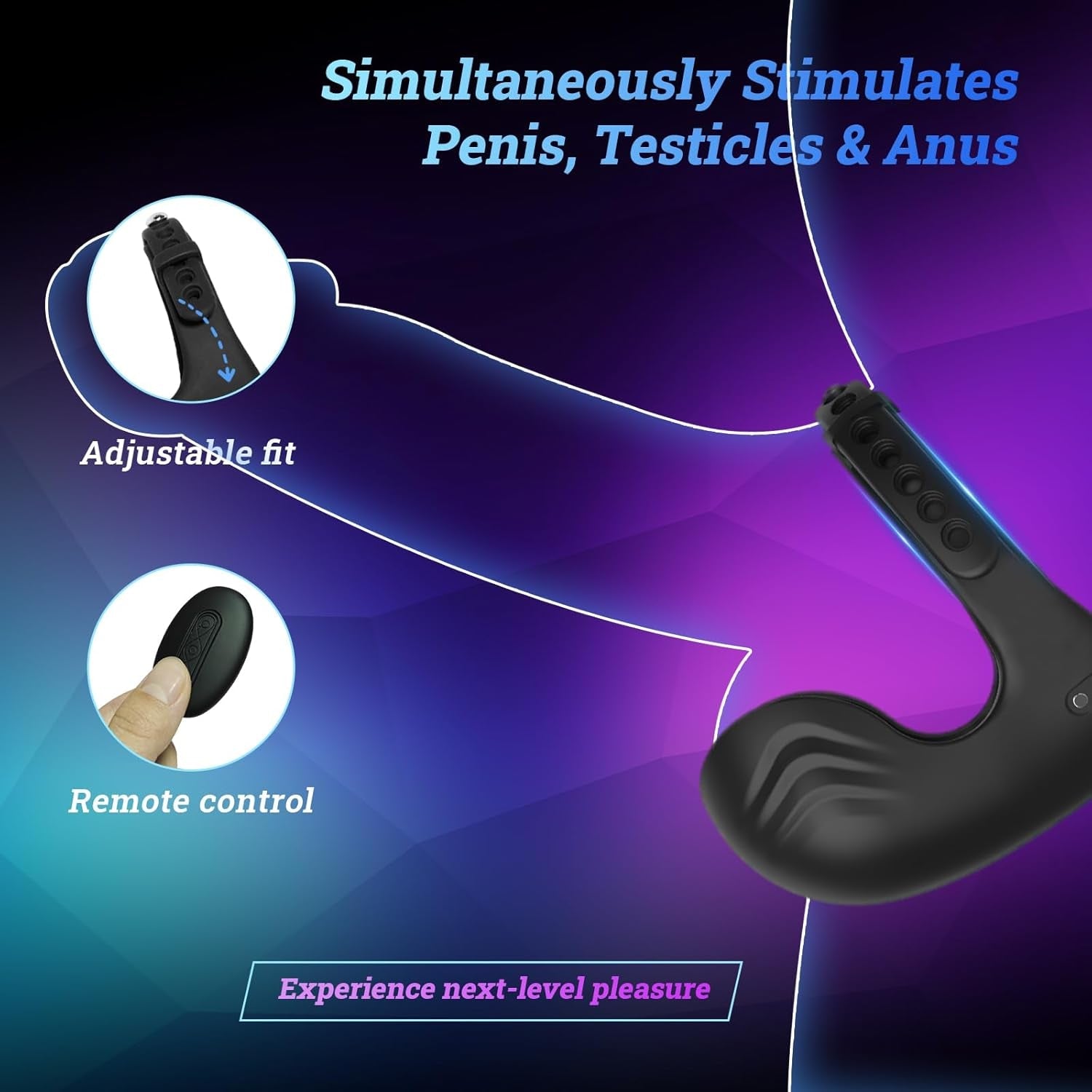 FlexCoreX Prostate Massager Cock Ring Remote Waterproof Kit