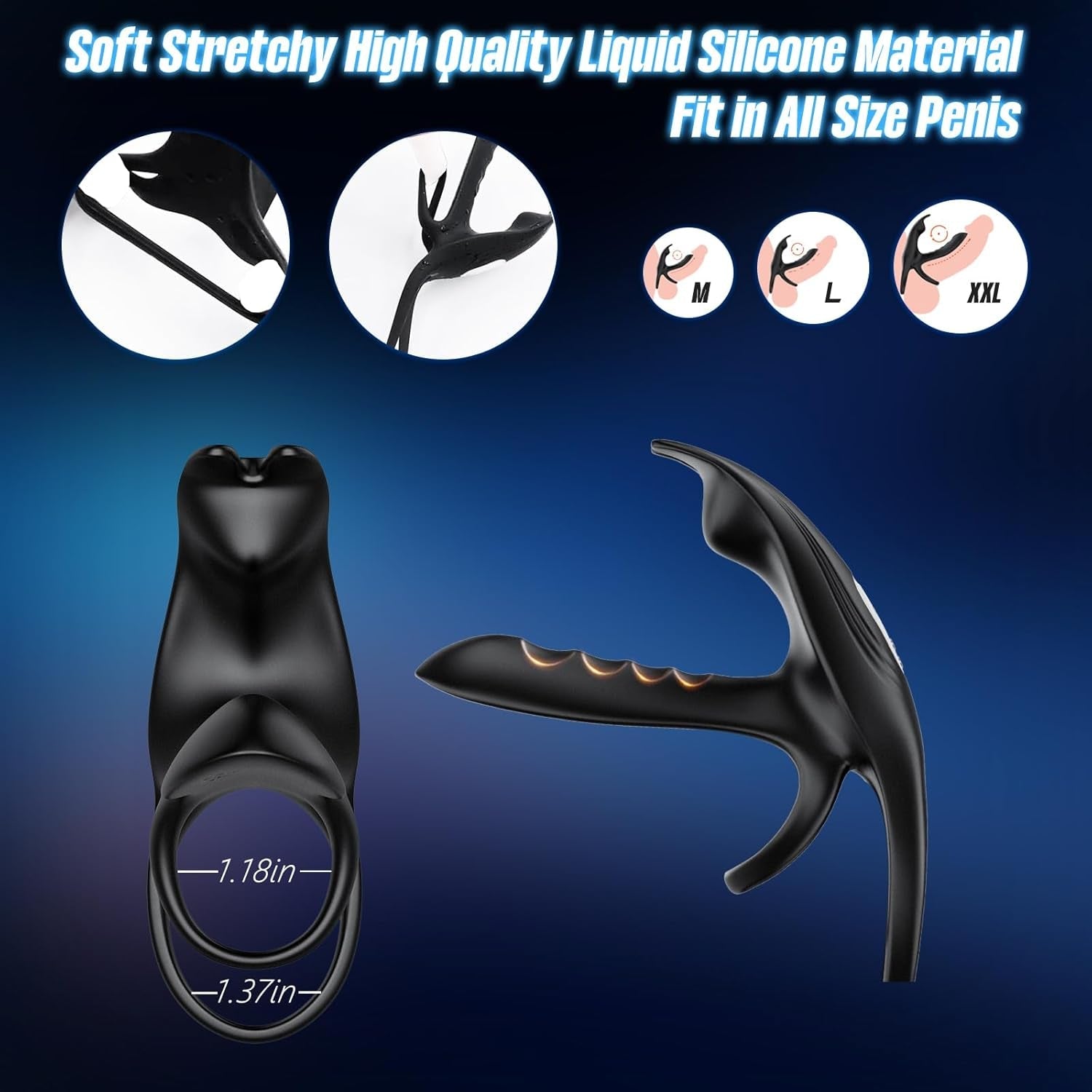 SyncDriveX Cock Ring Clit Stimulator Remote 10 Modes Waterproof