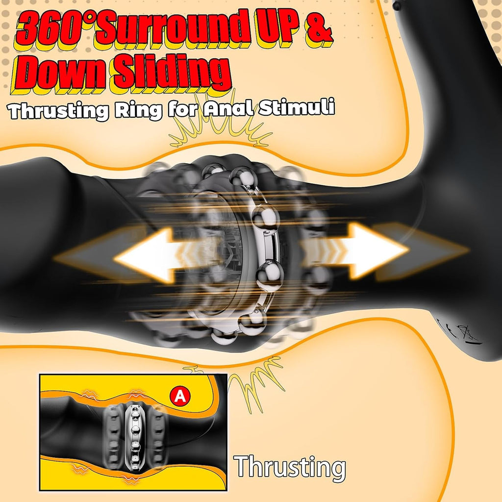TriCoreX App Prostate Massager Cock Ring 9 Modes Waterproof