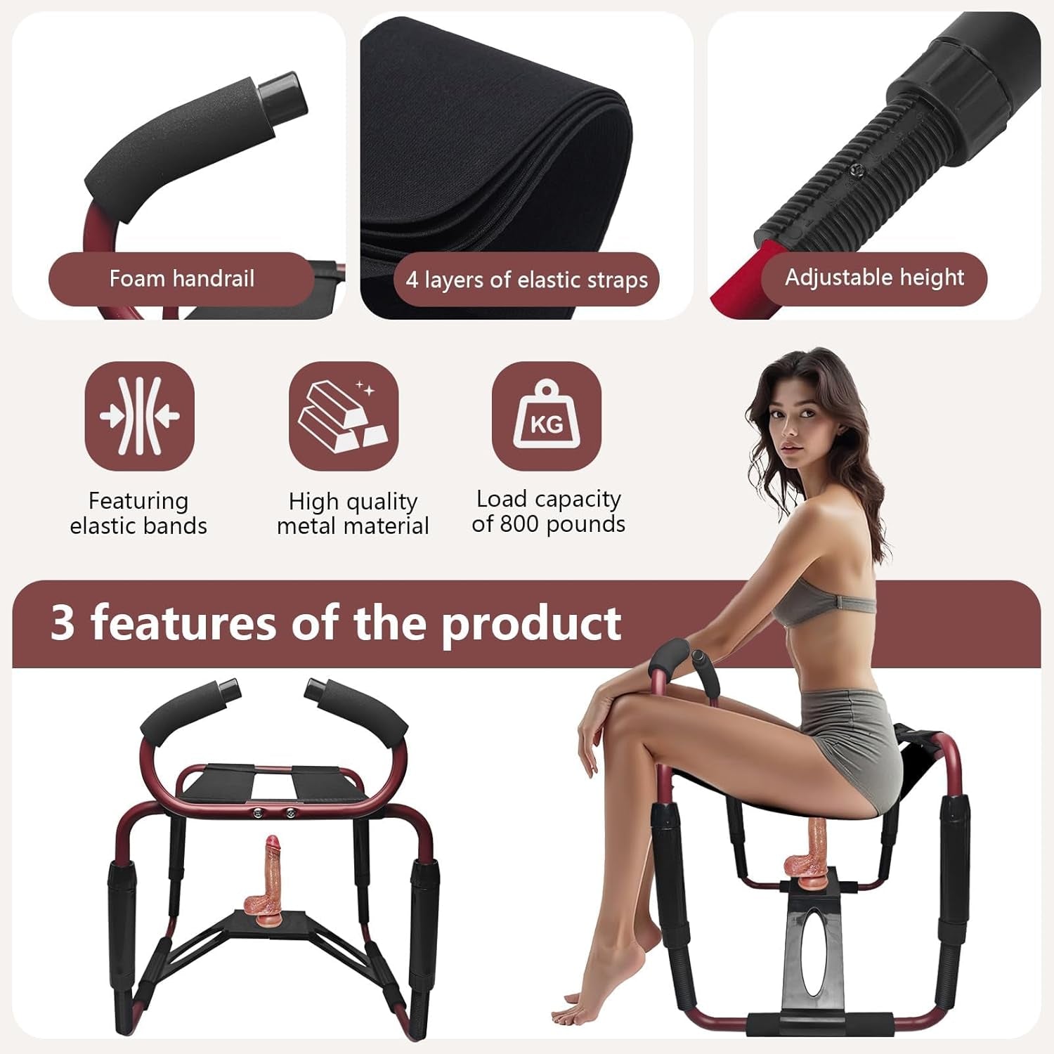FlexBounce Adjustable Sex Position Chair with Dildo