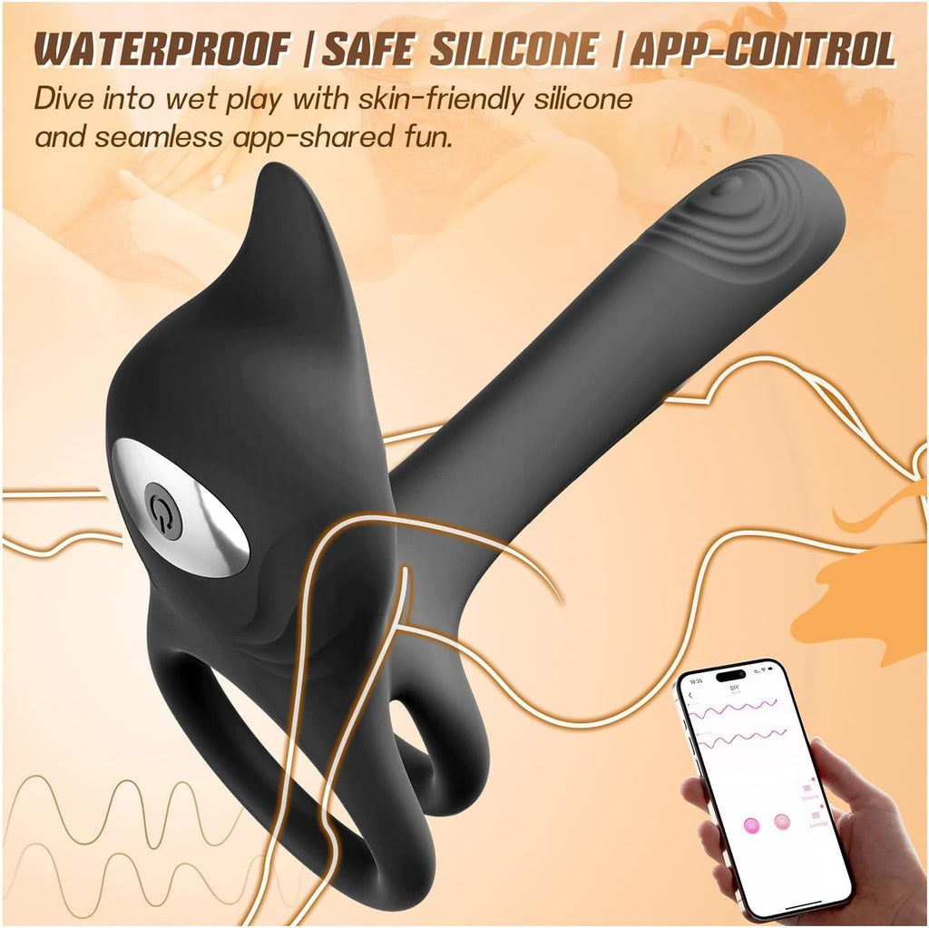 NoirPetal Cock Ring Rose Clit Stimulator G-Spot Sleeve