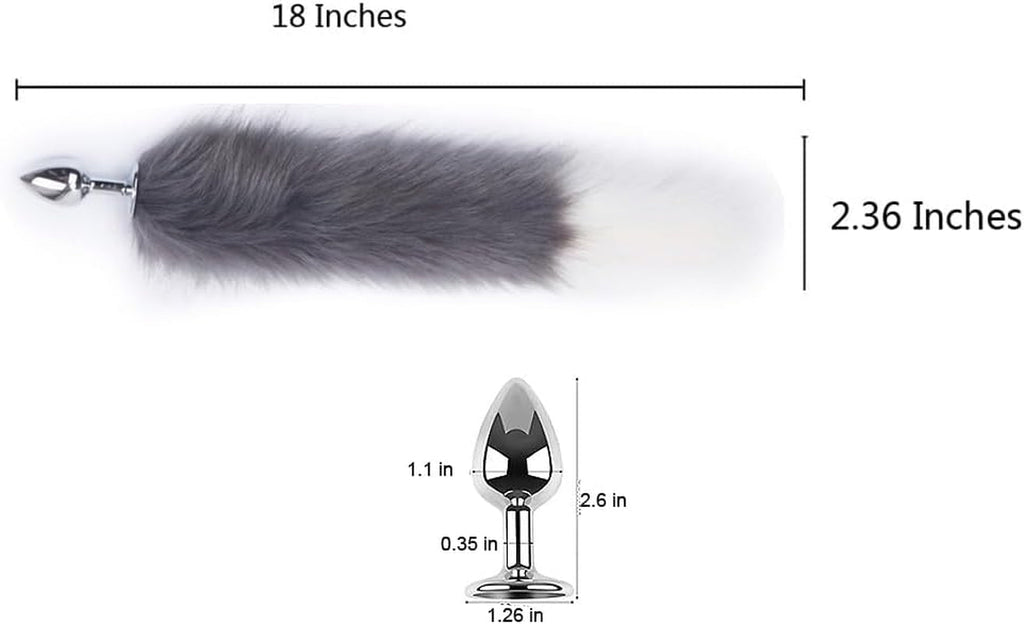 SilverFrost Small Steel Tail Butt Plug Gray White