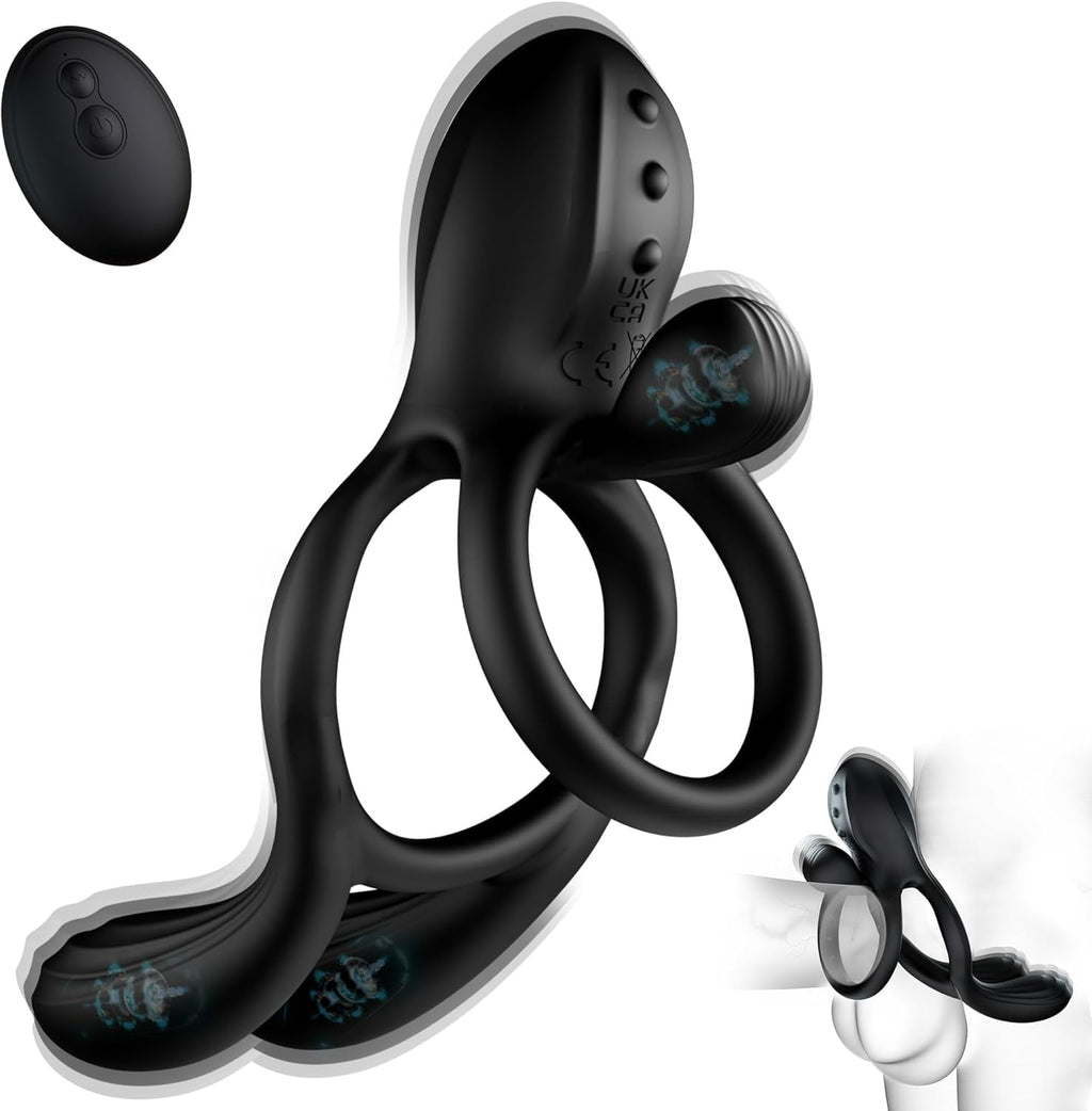 TriPulseX 3 Motor Cock Ring Clit Perineum Stimulator Remote