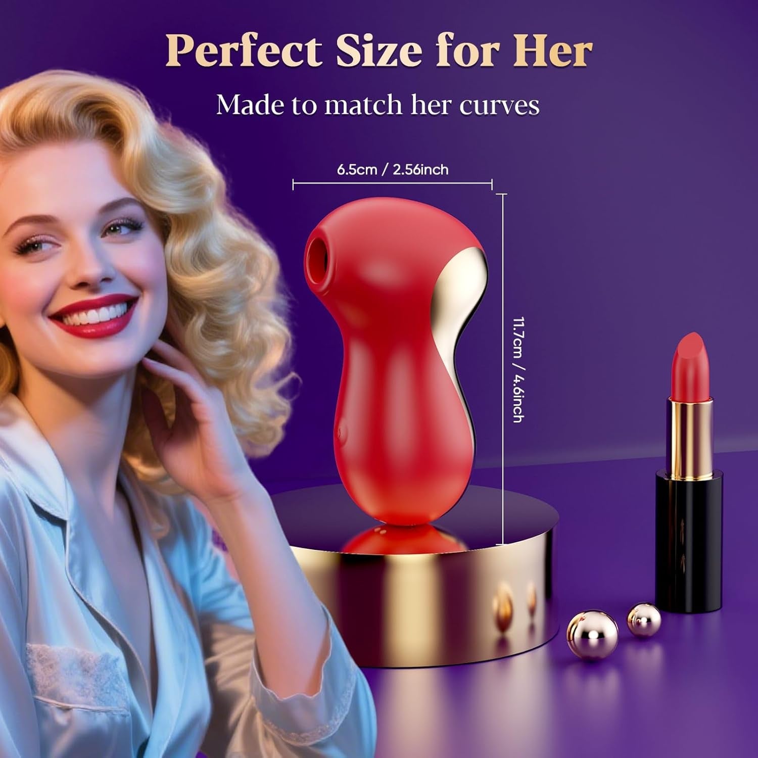 PureSuction Clit Sucker Rose Vibrator 7 Modes Waterproof
