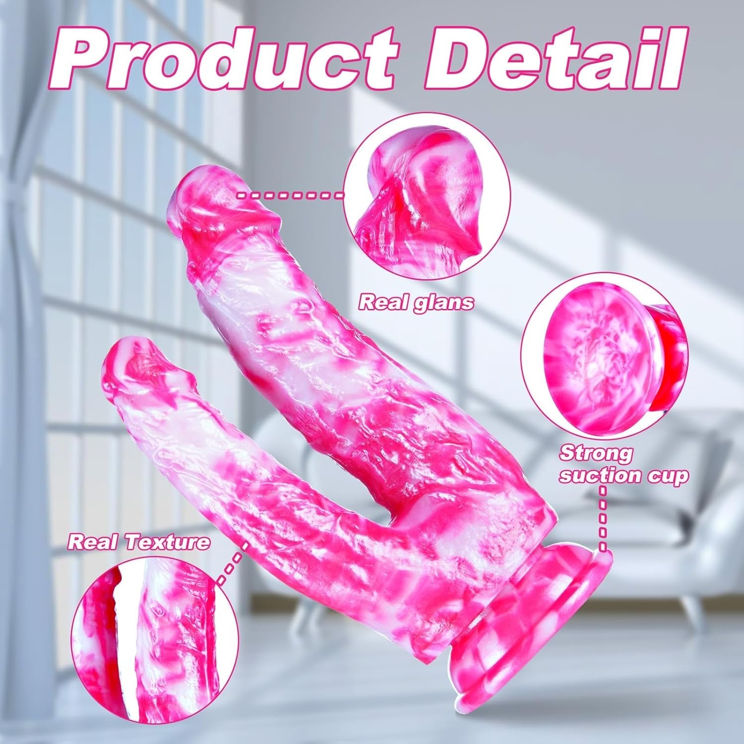 SweetDual 8” Double-Ended Dildo Suction Cup Silicone Toy
