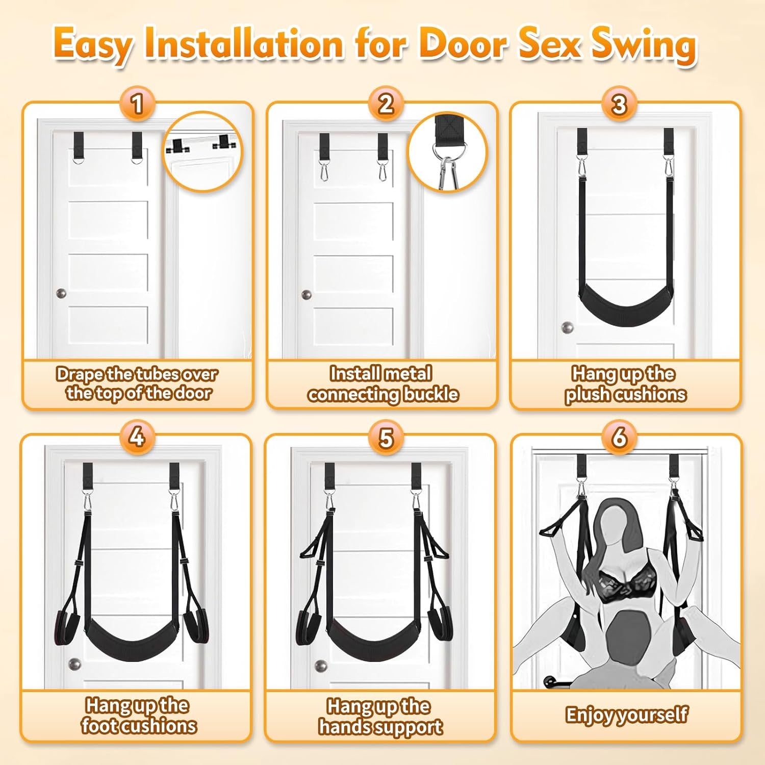 ComfortBond Adjustable BDSM Door Swing with Padding