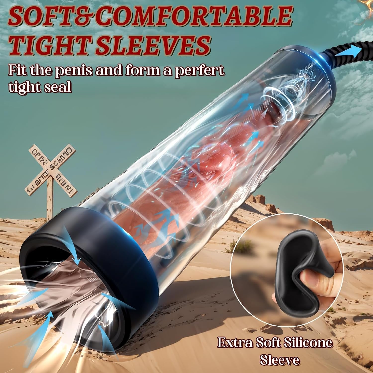SpanCore Manual Penis Pump 9.5" Tube Realistic Sleeve