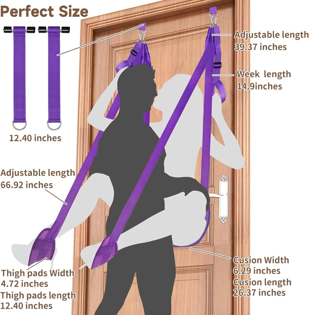 VelouraX Door Sex Swing with Seat & Restraints (Purple)