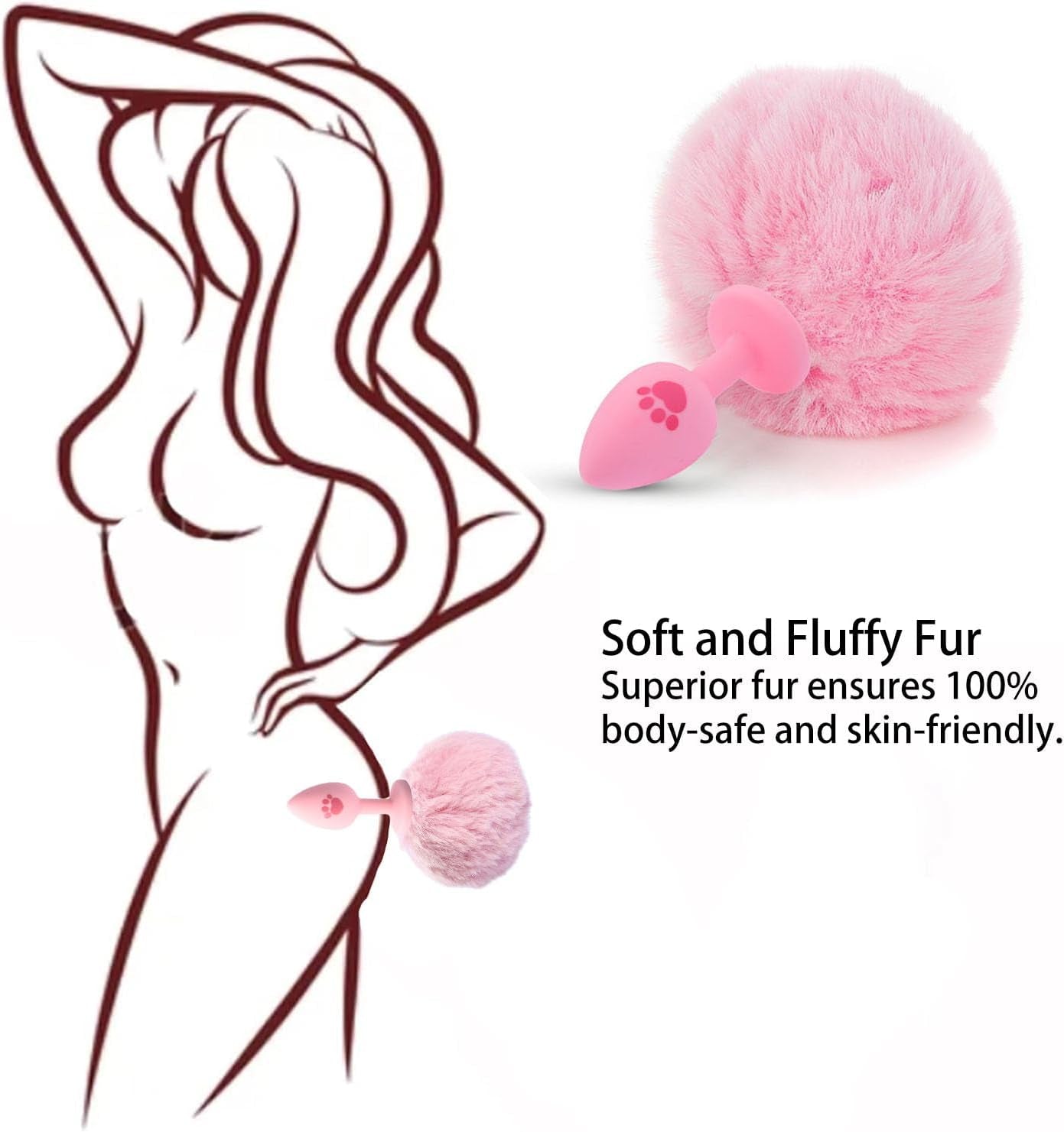 BlushBunny Pink Bunny Tail Silicone Butt Plug