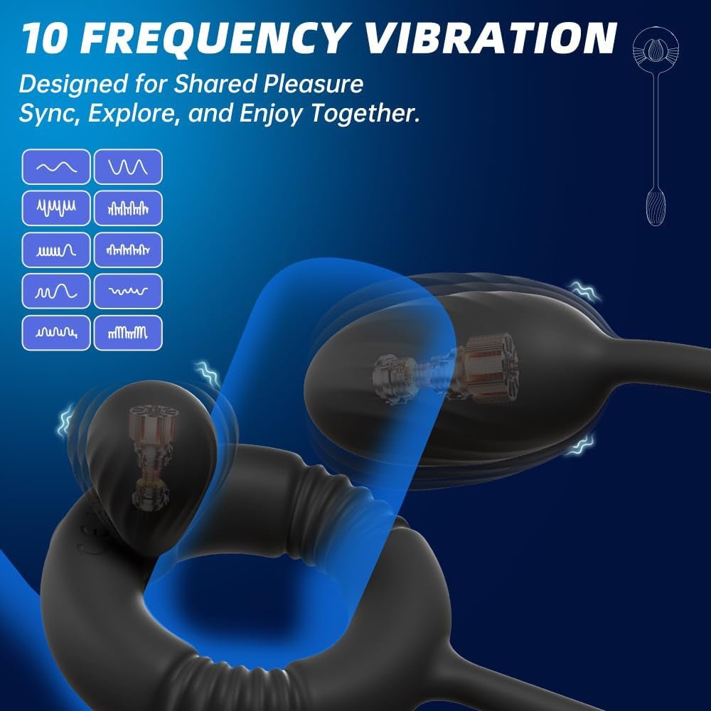 NexusForce Remote Cock Ring Prostate Massager 10 Modes Silicone